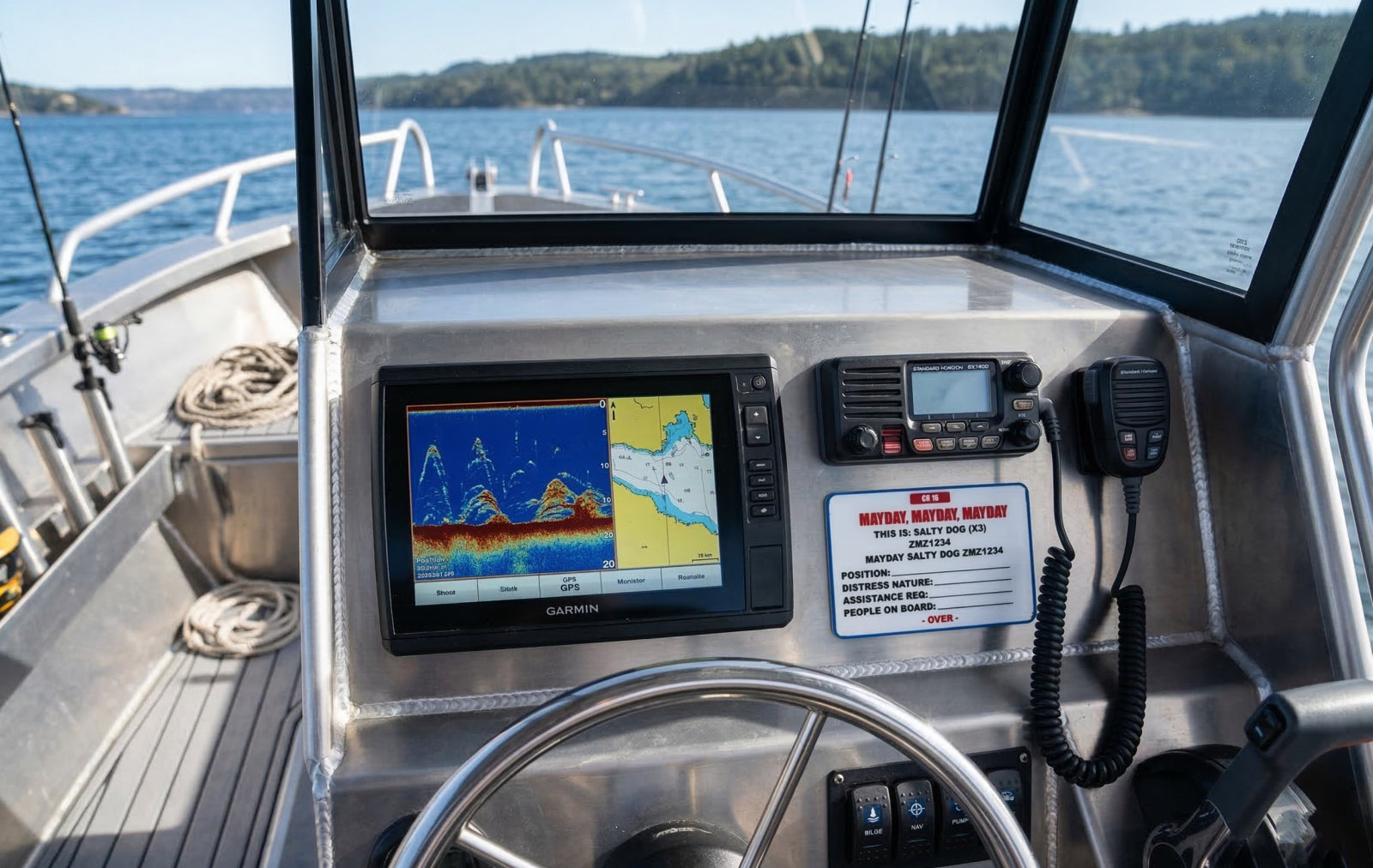 Custom VHF Marine Mayday Distress Sign | Premium UV-Resistant